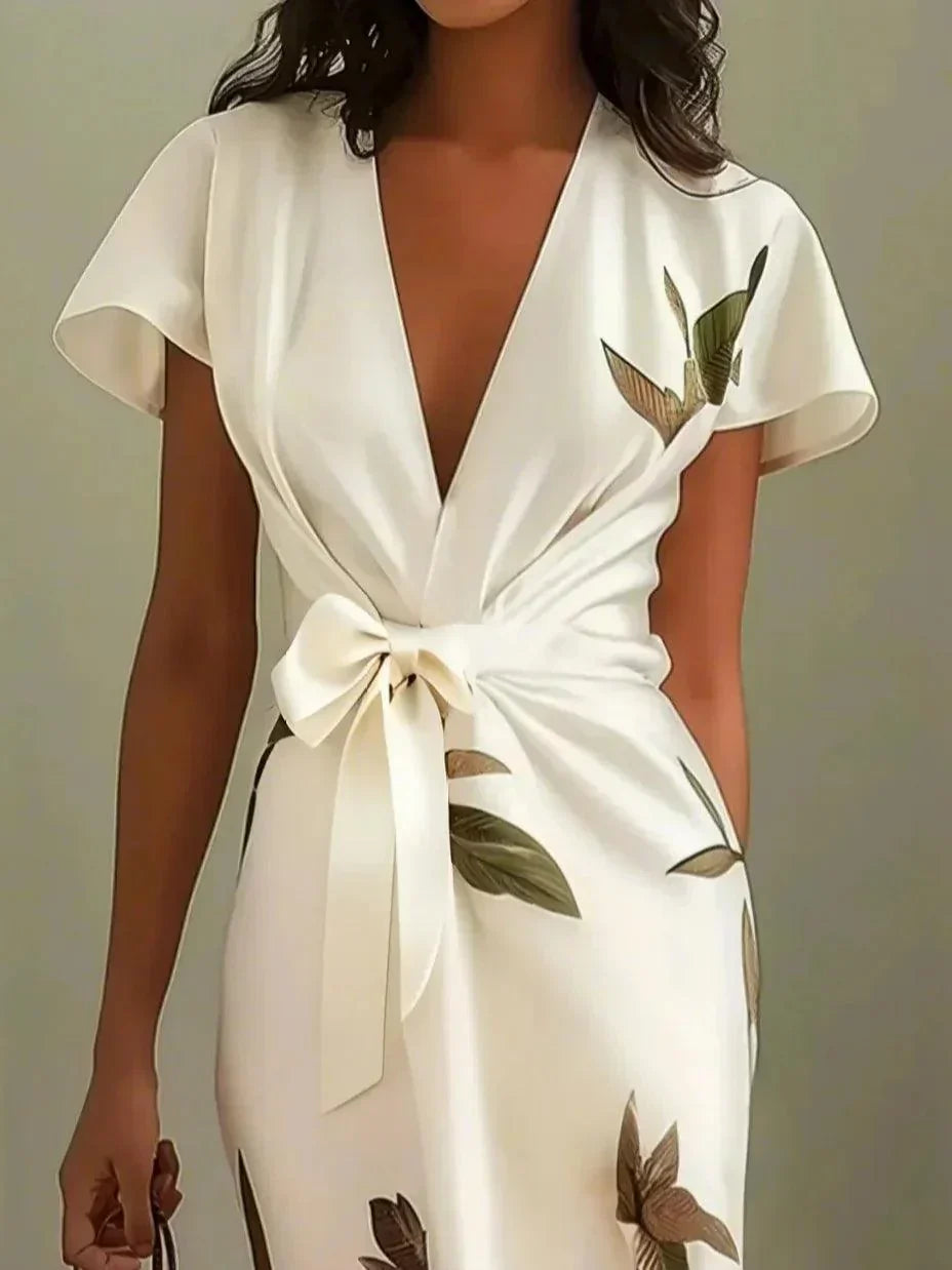 Elin™ | Elegante Wikkeljurk met Bloemenprint