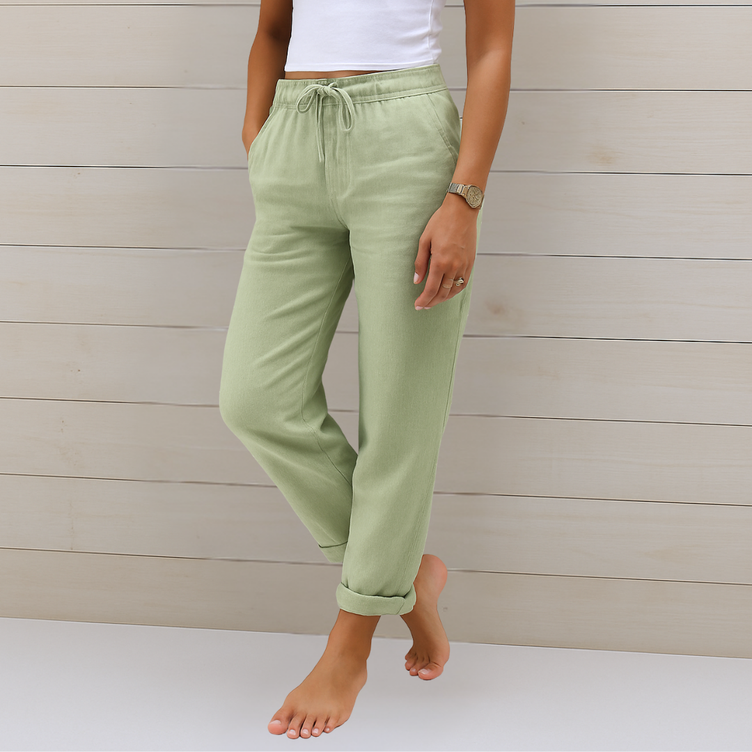 LindenBoutique® | Premium ademende linnen stretchbroek