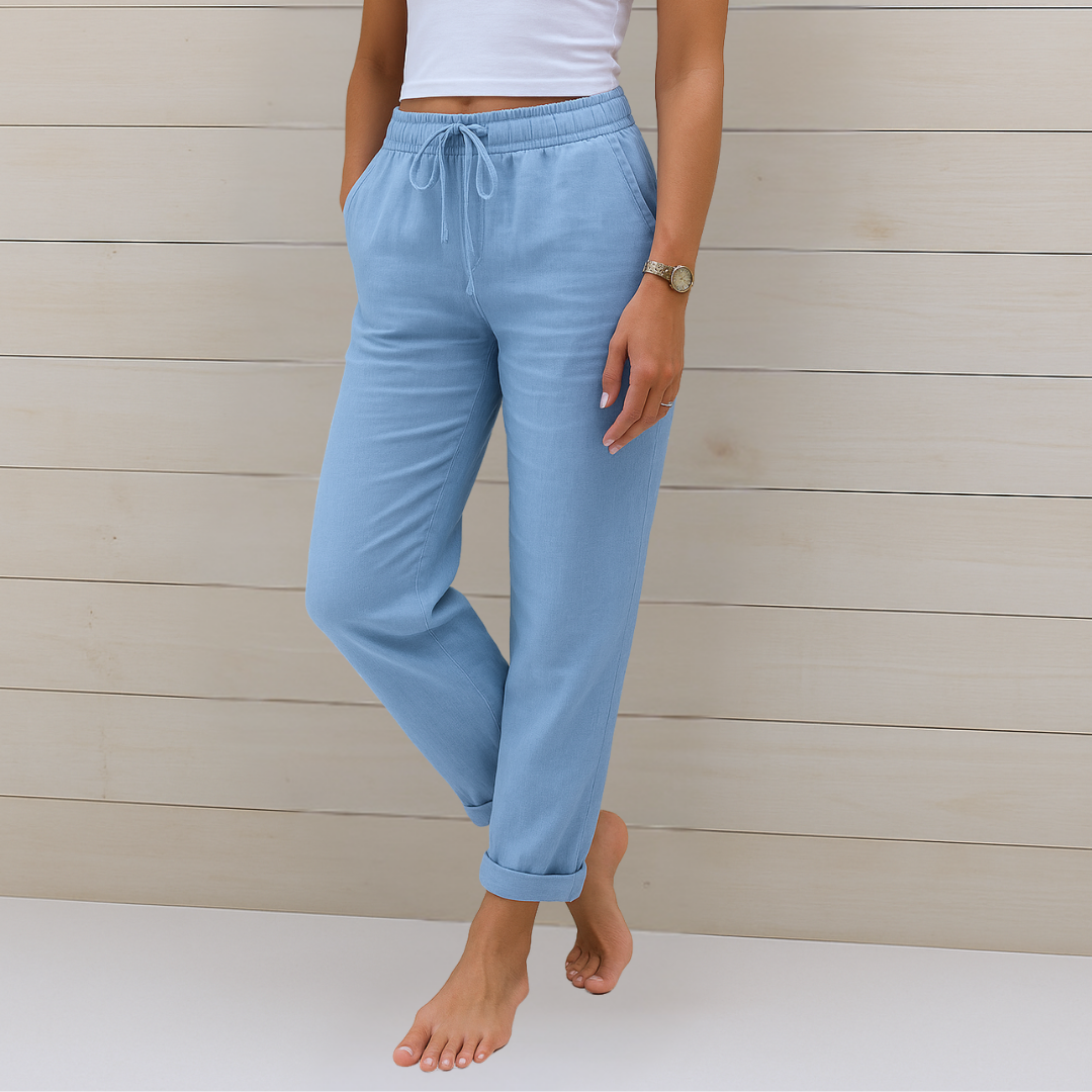 LindenBoutique® | Premium ademende linnen stretchbroek