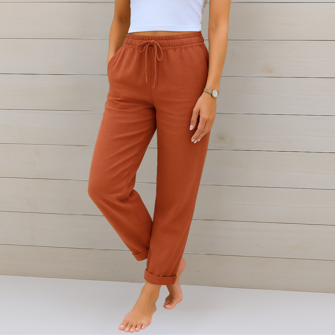 LindenBoutique® | Premium ademende linnen stretchbroek