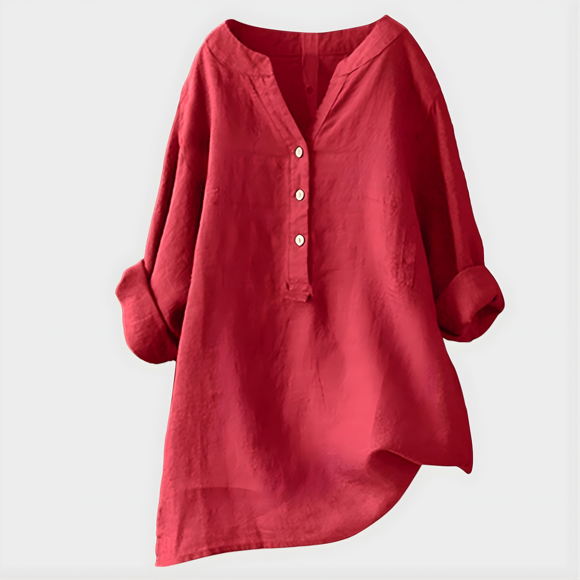 Donna | Cotton-Linen V-Neck Blouse
