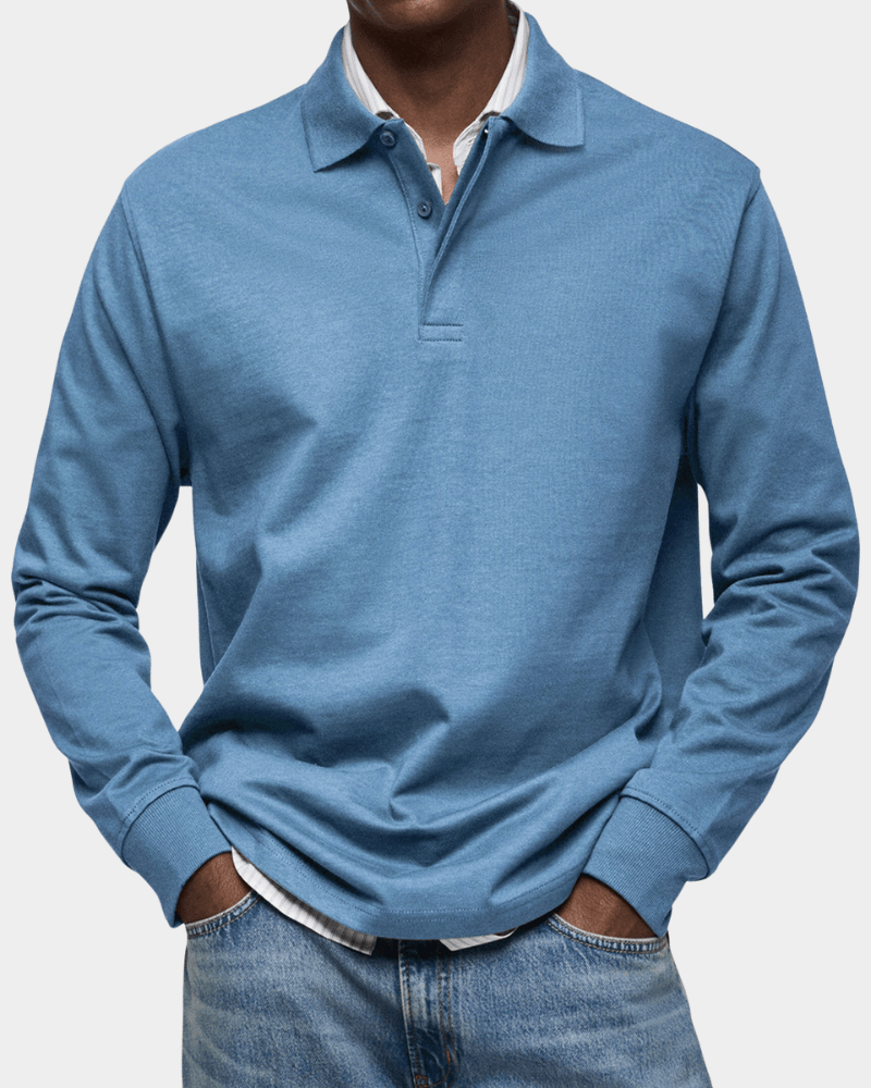LindenBoutique® | Comfortabele lente polo met lange mouw