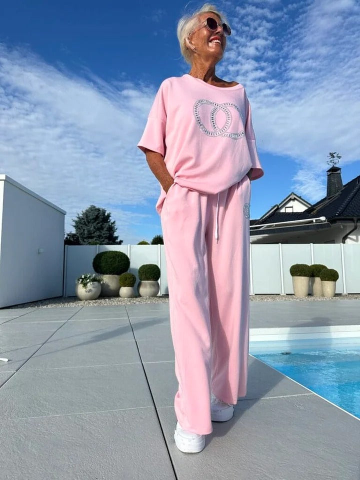 Casual Tweedelige Set – Top & Losse Broek | Comfortabel & Stijlvol voor Elke Dag