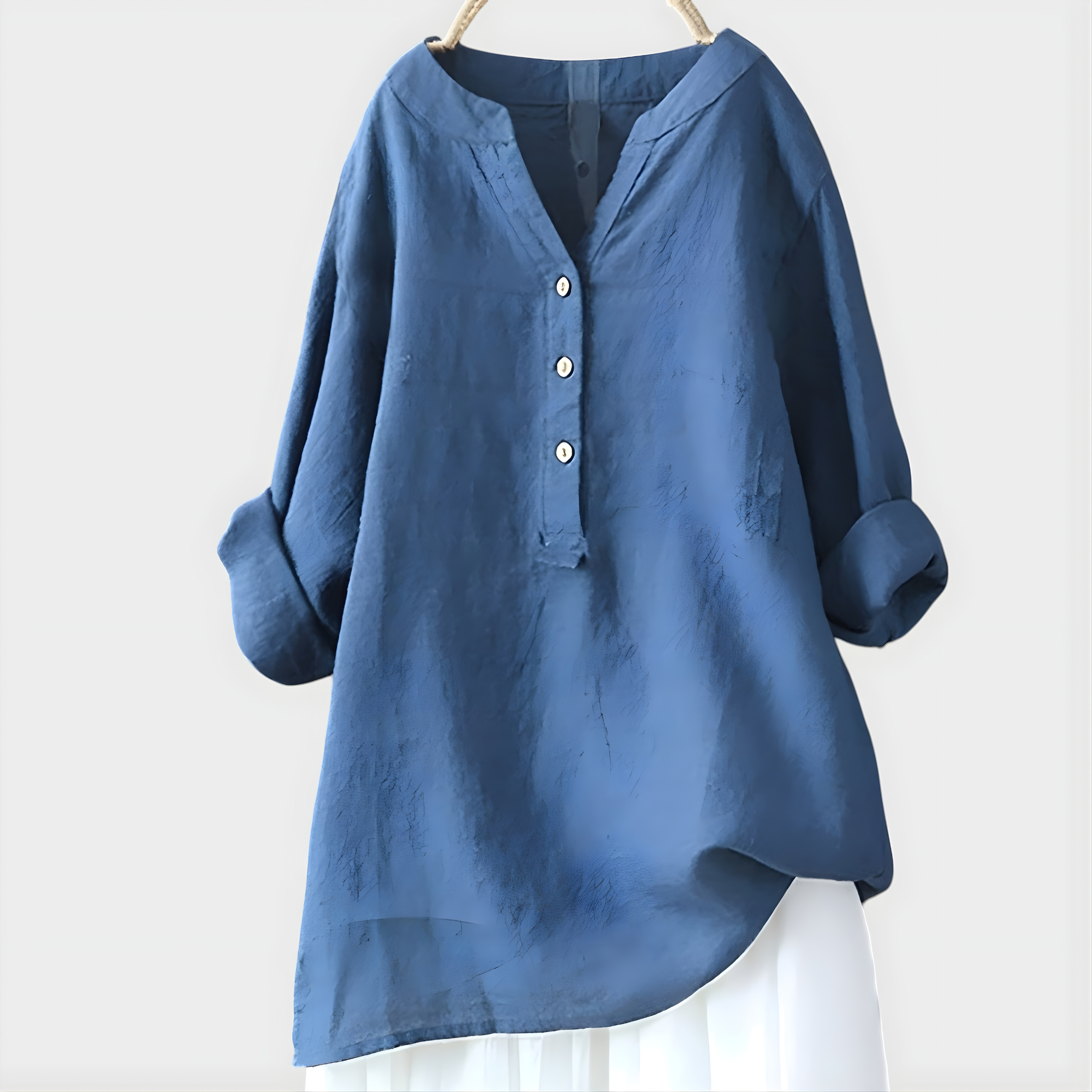 Donna | Cotton-Linen V-Neck Blouse
