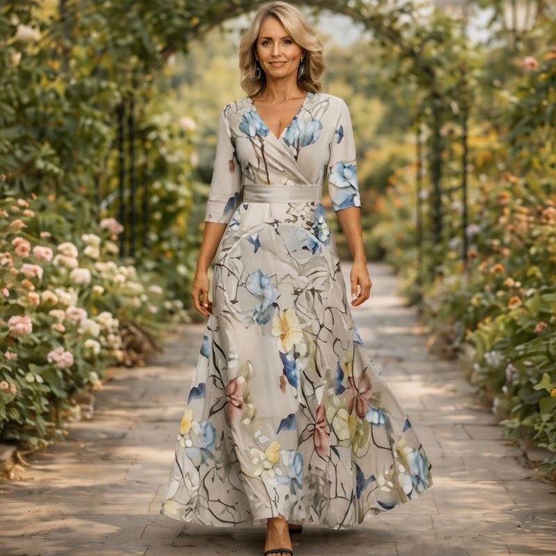Fleur™ | Elegante Bloemenjurk met V-hals