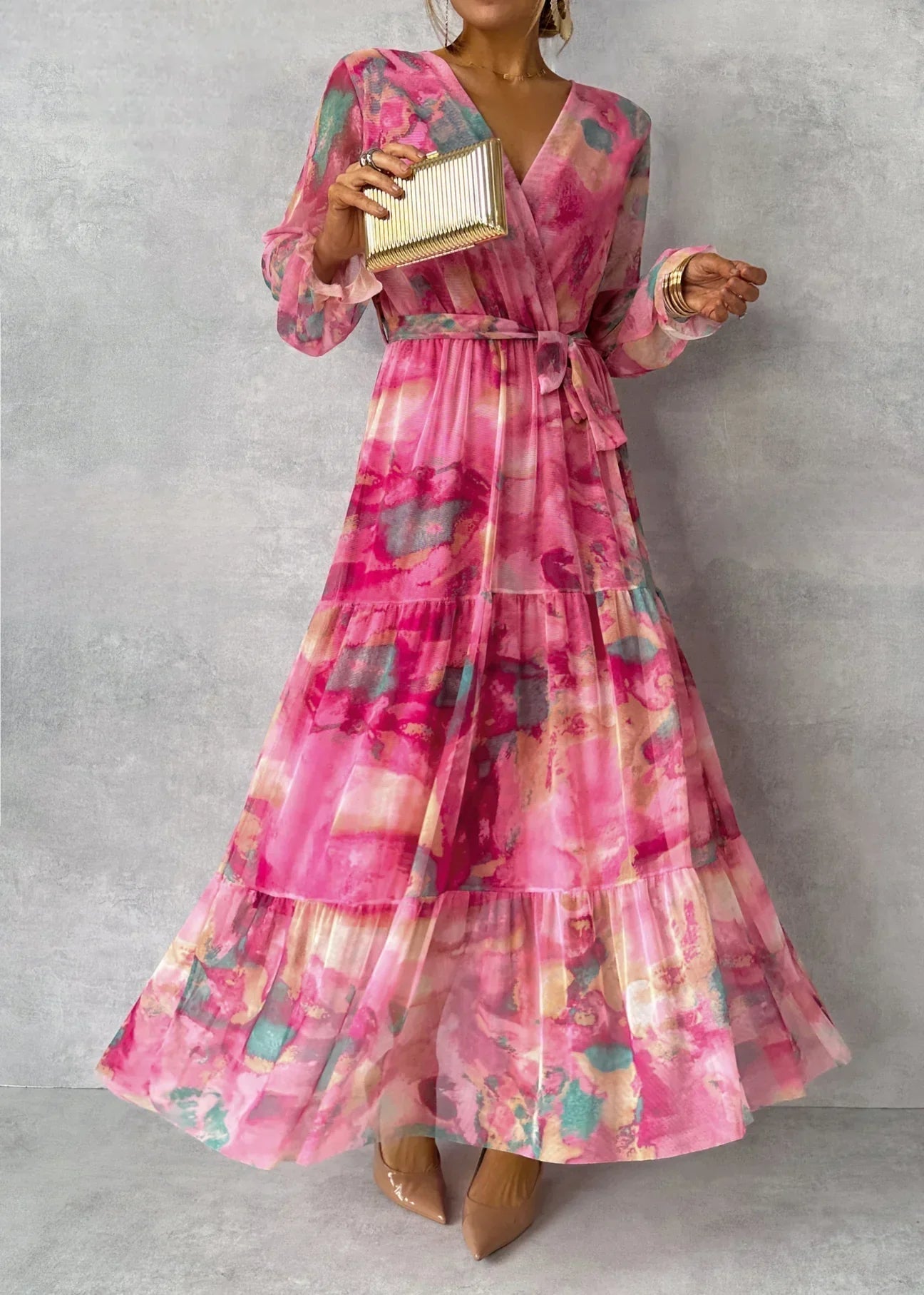 Lieke™ | Wikkeljurk met Bloemenprint