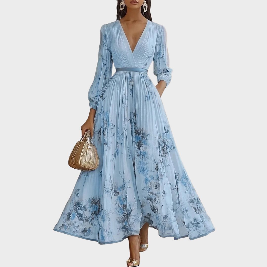 Siena™ | Elegante Plissé Maxi Jurk