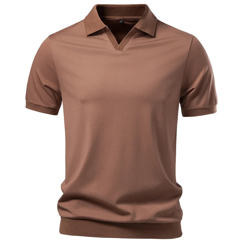 LindenBoutique™ | Ademend Poloshirt Met V-Hals