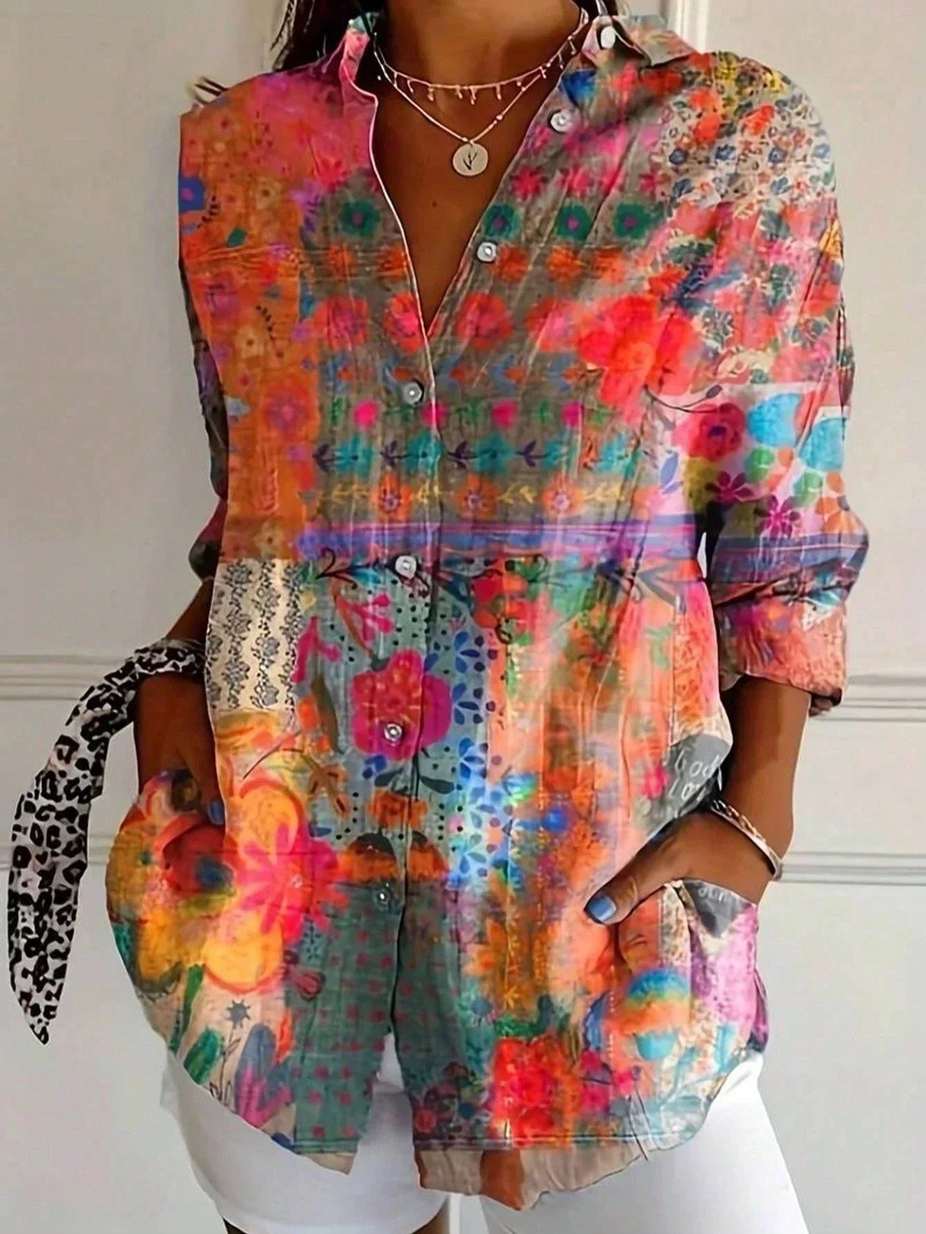 Eva | Blouse met abstract patroon