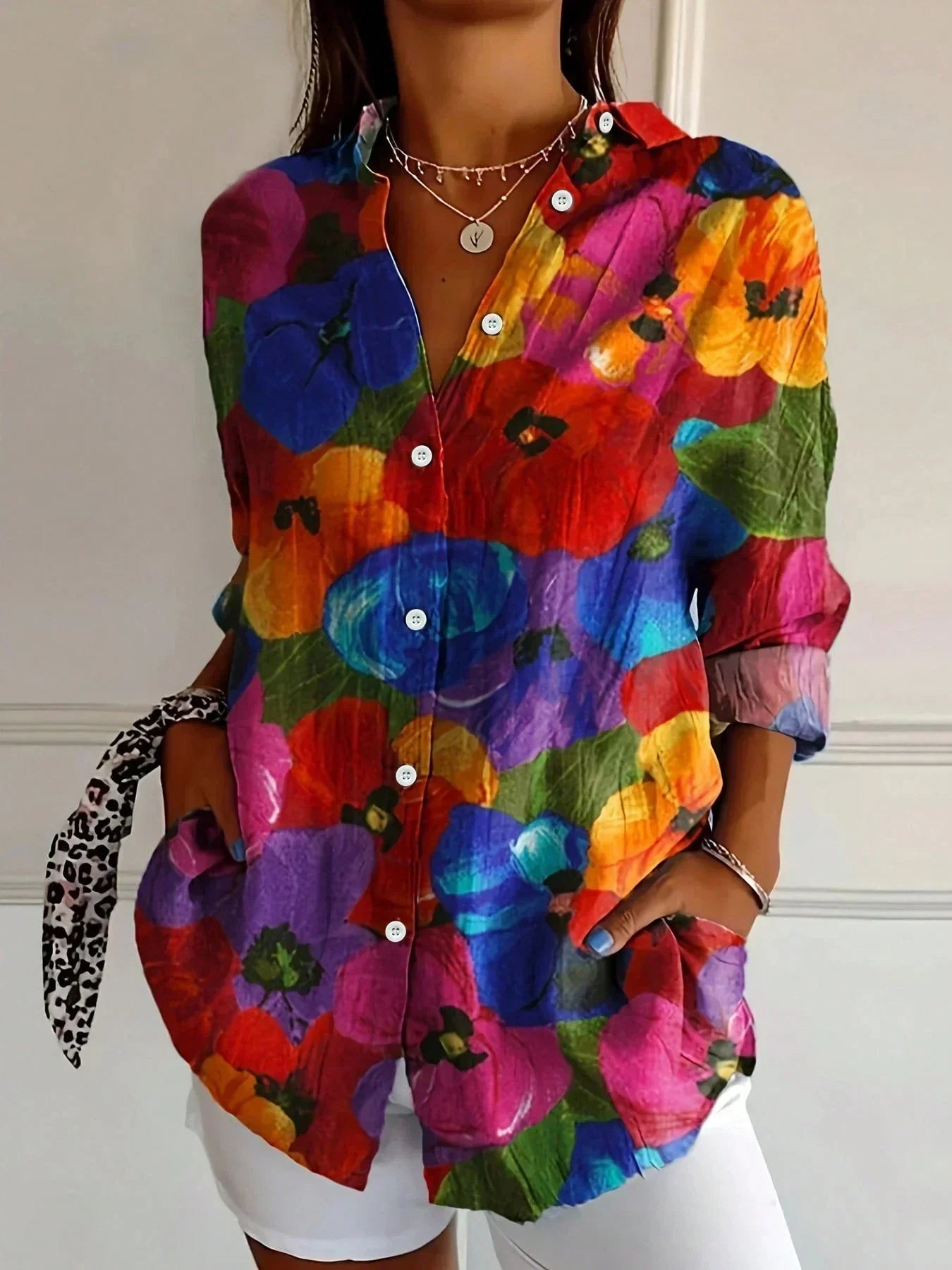 Eva | Blouse met abstract patroon
