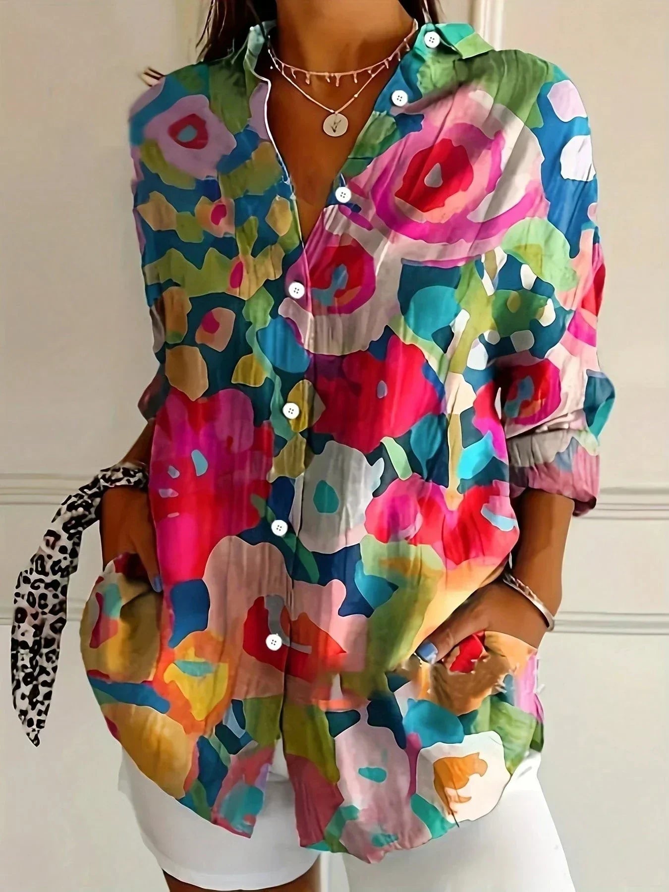 Eva | Blouse met abstract patroon