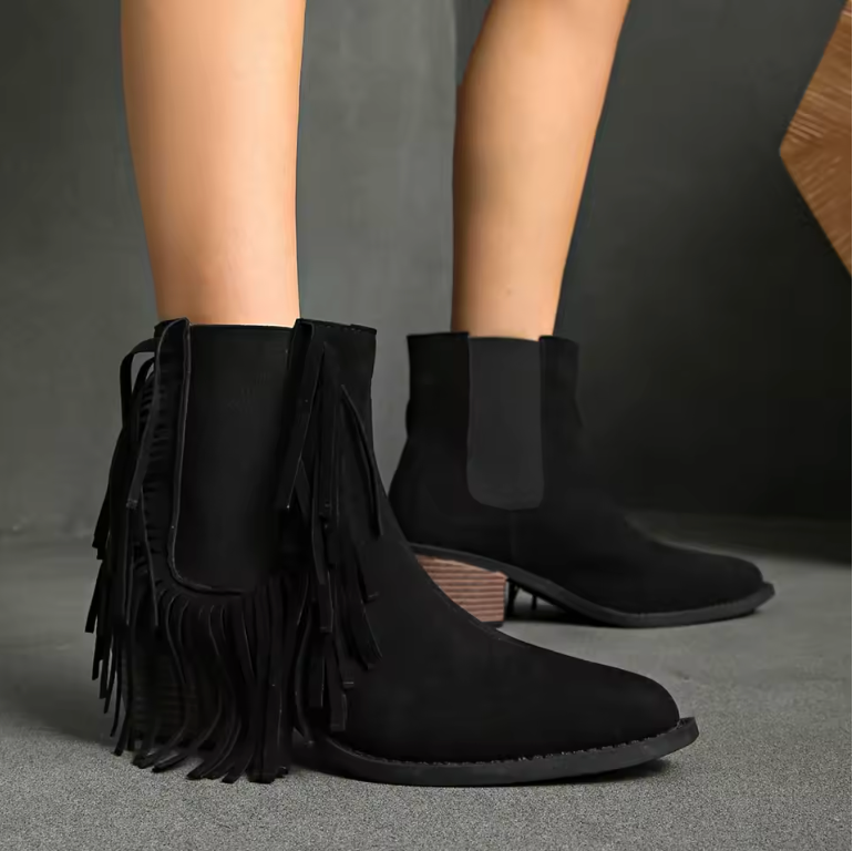 Luxury Fringed Ankle Boots