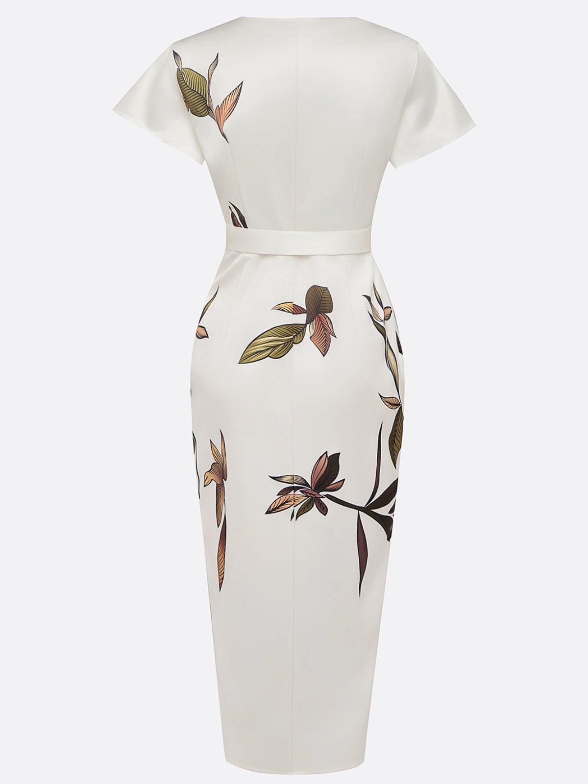 Elin™ | Elegante Wikkeljurk met Bloemenprint